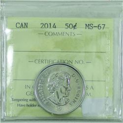 50-cent 2014 ICCS Certified MS-67. Tied for finest known.