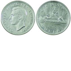 Silver $1 1945 5/5 Variety (RP#2) ICCS Certified EF-45. A nice example of this key date coin and var