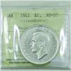 Image 2 : Silver $1 1947 Pointed 7 ICCS Certified AU-55. Bright Key Date coin, some light hairlines on surface