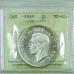 Silver $1 1949 ICCS Certified MS-65