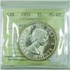 Image 2 : Silver $1 1955 Arnprior ICCS Certified PL-65. Beautiful strike with just a hint of toning.
