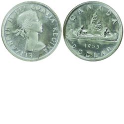 Silver $1 1955 ICCS Certified PL-65 Cameo. Blast white!