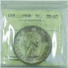 Image 2 : Silver $1 1958 British Columbia Totem Pole Commemorative. ICCS Certified MS-65 lightly toned with Pi