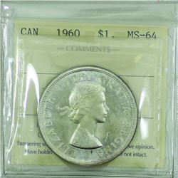 Silver $1 1960 ICCS Certified MS-64