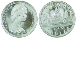 Silver $1 1965 Large Beads Blunt 5 ICCS Certified PL-65 Heavy Cameo.  Gorgeous Cameo Finish!