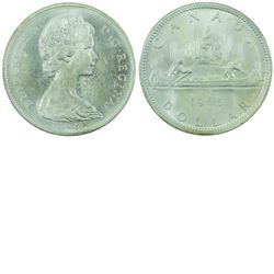 Silver $1 1965 Small Beads Pointed 5 ICCS Certified MS-64 Heavy Cameo.