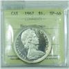 Image 2 : Silver $1 1967 ICCS Certified SP-66 Heavy Cameo