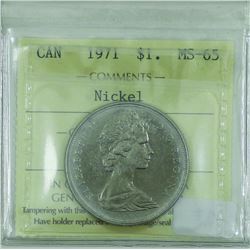 Nickel $1 1971 ICCS certified MS-65!