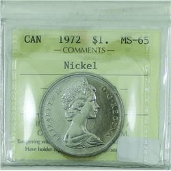 Nickel $1 1972 ICCS certified MS-65! Top 10! Tied for Highest Grade!