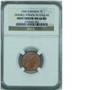Image 2 : Error 1969 Canada 1-cent Double Struck in Collar NGC Certified MS-64 RB. An impressive reverse featu