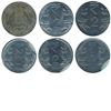 Image 1 : Error Group Lot of 6 Error coins from India. This unique lot contains 3x 2 Rupees coins with double 