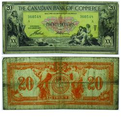 1917 Canadian Bank of Commerce $20; 75-16-04-20a, Aird-Logan signatures, Fine. S/N: 360548