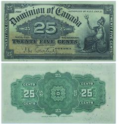 1900 Dominion of Canada 25c.  DC-15a, Courtney, BCS AU-55, Original.  A well centered and original e