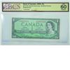 Image 2 : 1954 Bank of Canada Replacement $1. BC-37bA, Prefix *I/O, BCS UNC-60, Original.  S/N: *I/O0673529.
