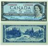 Image 1 : 1954 Bank of Canada $5 Replacement note. BC-39bA, *V/S, CUNC. S/N: *V/S0364368