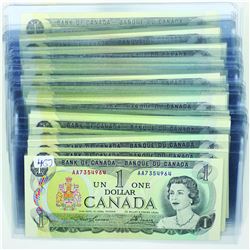 54 different 1973 $1.00 notes with 54 different prefixes all in UNC or better condition.