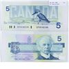 Image 1 : 1986 Bank of Canada $5 Changeover note. BC-56b, Prefix EPC, AU. S/N EPC4182104