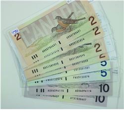 Group Lot of 8 different Second Generation Replacement Notes from the Bird Series in UNC or better c