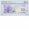 Image 1 : 2001 Bank of Canada $10. BC-63b, Prefix FEE printed in 2001, PMG GUNC-65, EPQ.  S/N: FEE0021304