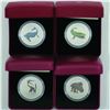 Image 1 : RCM Lot; Canada 4x 2012-2014 25-cent Glow in the Dark Dinosaur series. You will receive the followin