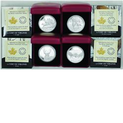 RCM lot of 4x 2014 White Tailed Deer series $20 Fine Silver coins (TAX Exempt). You will receive the