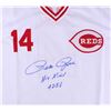 Image 2 : Pete Rose Signed Reds Jersey Inscribed "Hit King" & "4256" (PSA COA)