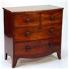 Image 1 : 19th century mahogany bow fronted chest, fitted two short above two long cockbeaded drawers on sp…