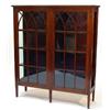 Image 1 : Edwardian inlaid mahogany bookcase, fitted a pair of gothic arched glazed doors enclosing four sh…