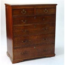 19th century oak chest, fitted two short above four graduated long cockbeaded drawers…