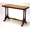 Image 1 : Victorian mahogany stretcher table, the moulded top on turned supports with pole stretcher and sp…