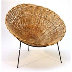 Sir Terence Conran designed wicker chair on a wrought iron stand…