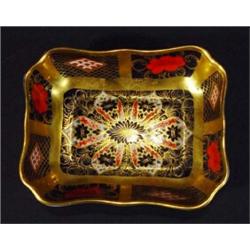 Royal Crown Derby rectangular shaped  Imari patterned dish, marks to base, 9cm long…