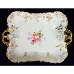 Royal Crown Derby twin handled rectangular dish decrorated in 'Vine' design, 28cm long…