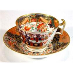 Victorian Spode Imari style cup and saucer, red Spode 967 marks to base…