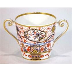 Hand painted and gilded twin handled Spode Imari style cup, 9cm high…