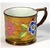 Image 1 : Victorian copper lustre mug, hand painted with a band of flowers, 9cm high…