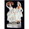 Image 1 : Hand painted Victorian Staffordshire figure group of a gentleman and woman, 32cm high…