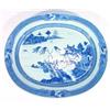 Image 1 : 18th century Chinese export blue and white porcelain meat plate, hand painted with willow pattern…