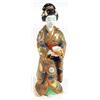 Image 1 : Hand painted Satsuma pottery figurine of a Geisha girl clutching a bowl, 33cm high…