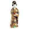 Image 1 : Hand painted Satsuma pottery figurine of a Geisha girl clutching a bowl, 33cm high…