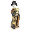 Image 1 : Hand painted Satsuma pottery figurine of a Geisha girl clutching a fan, 33cm high…