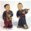 Image 1 : Two hand painted terracotta oriental boy nodders, 16cm high…