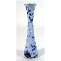 Moorcroft McIntyre Florianware vase, decorated with tube lined flowers onto a blue ground, 26cm h…