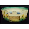 Image 1 : Hand painted Clarice Cliff gate and floral landscape design octagonal bowl, marks to base, 23cm d…