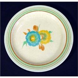 Hand painted Clarice Cliff 'Honeydew' patterned plate, 19cm diameter…