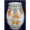 Image 1 : Crown Ducal tubelined Charlotte Rhead designed leaf patterned vase, painted in oranges and browns…