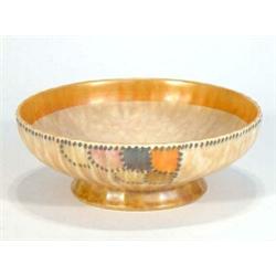 Crown Ducal Charlotte Rhead style bowl, hand painted in oranges and browns, 22cm diameter…