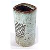 Image 1 : David Leech Studio Pottery vase, decorated in an abstract brown and grey mottle glaze, 16cm high,…