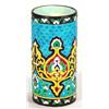 Image 1 : Longwy style cylindrical vase, hand enamelled with stylised panels of flowers, 15cm high, marks t…