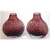 Image 1 : Pair of Whitefriars amethyst peeble design vases, 14cm high…